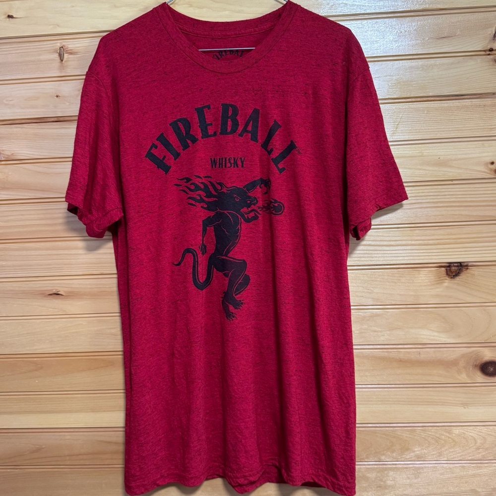 Fireball Whisky Red Graphic T-Shirt Large